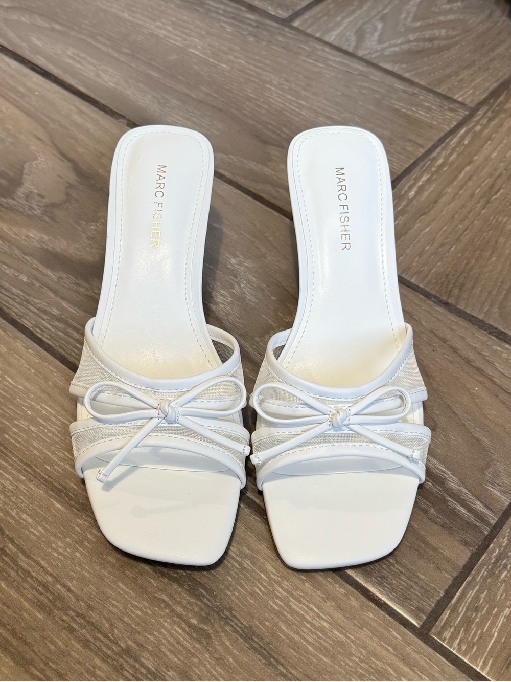 Marc Fisher Women’s Delphy Slip-On Kitten Heel Dress Sandals – Size 8